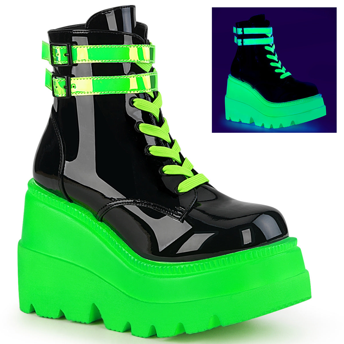 Black Pat-UV Neon Green