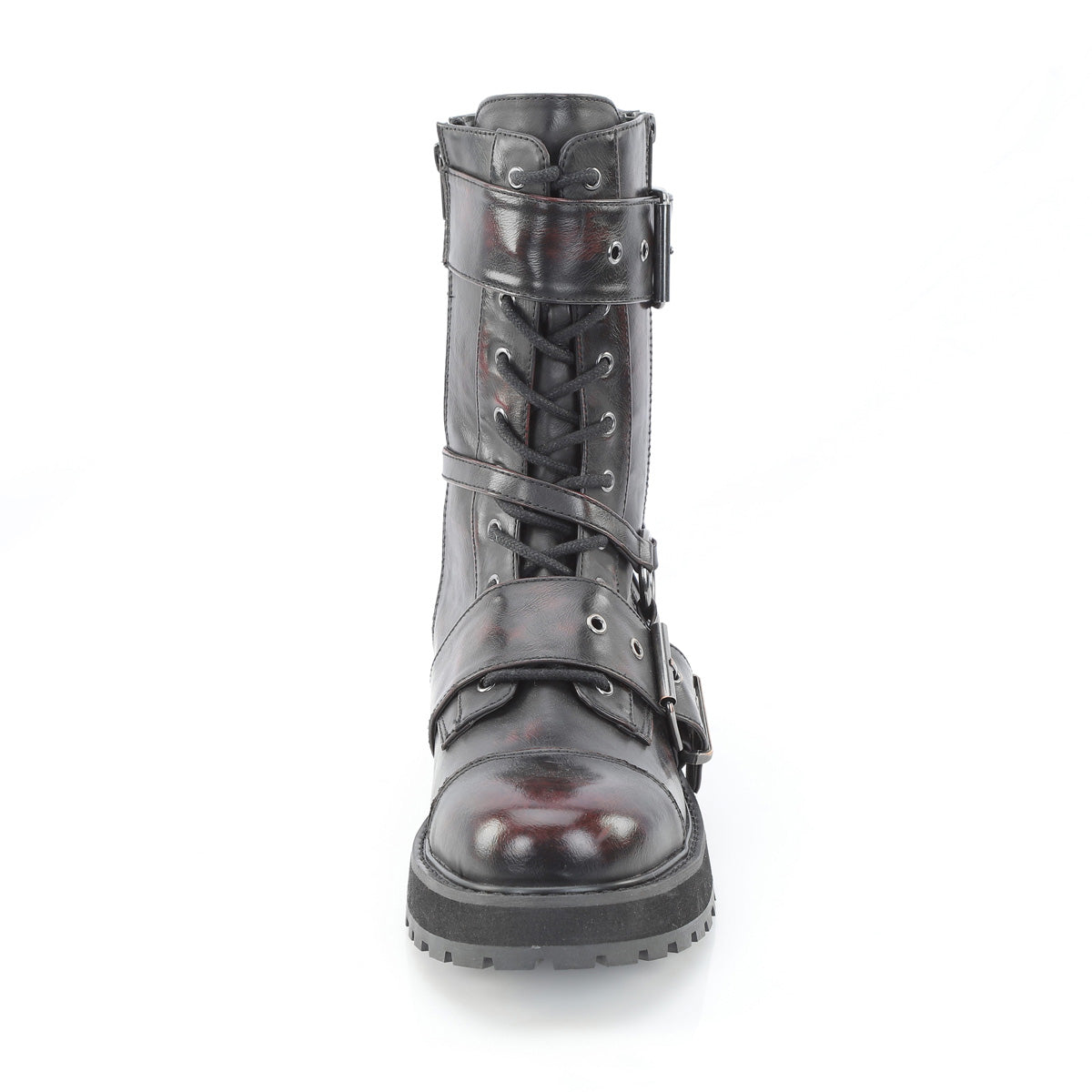 Black-Burgundy Rub-Off Vegan Leather