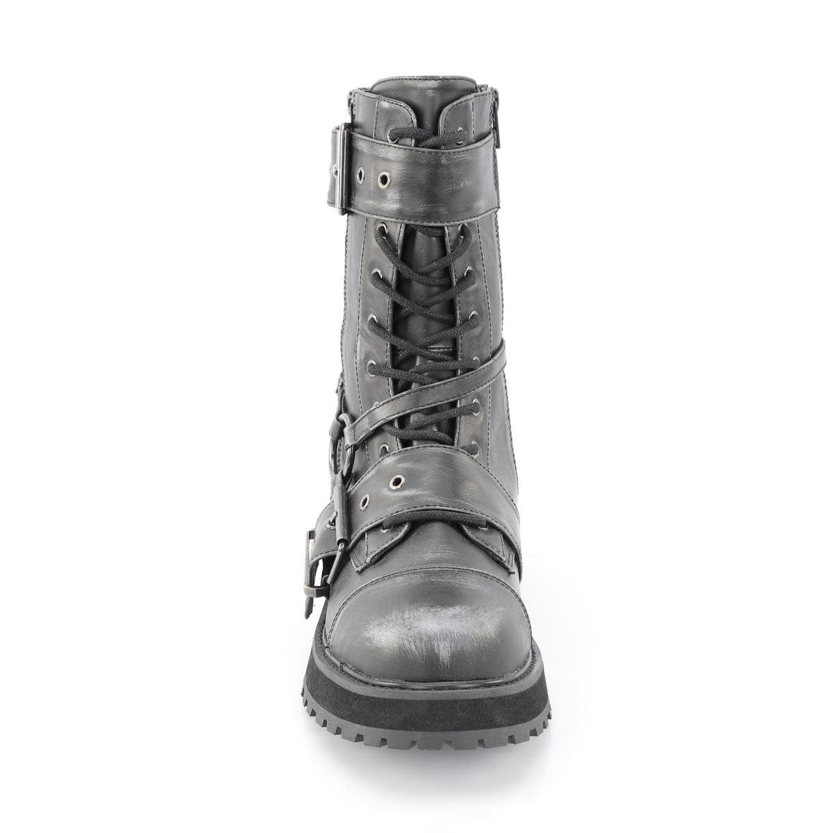 Black-Silver Rub-Off Vegan Leather