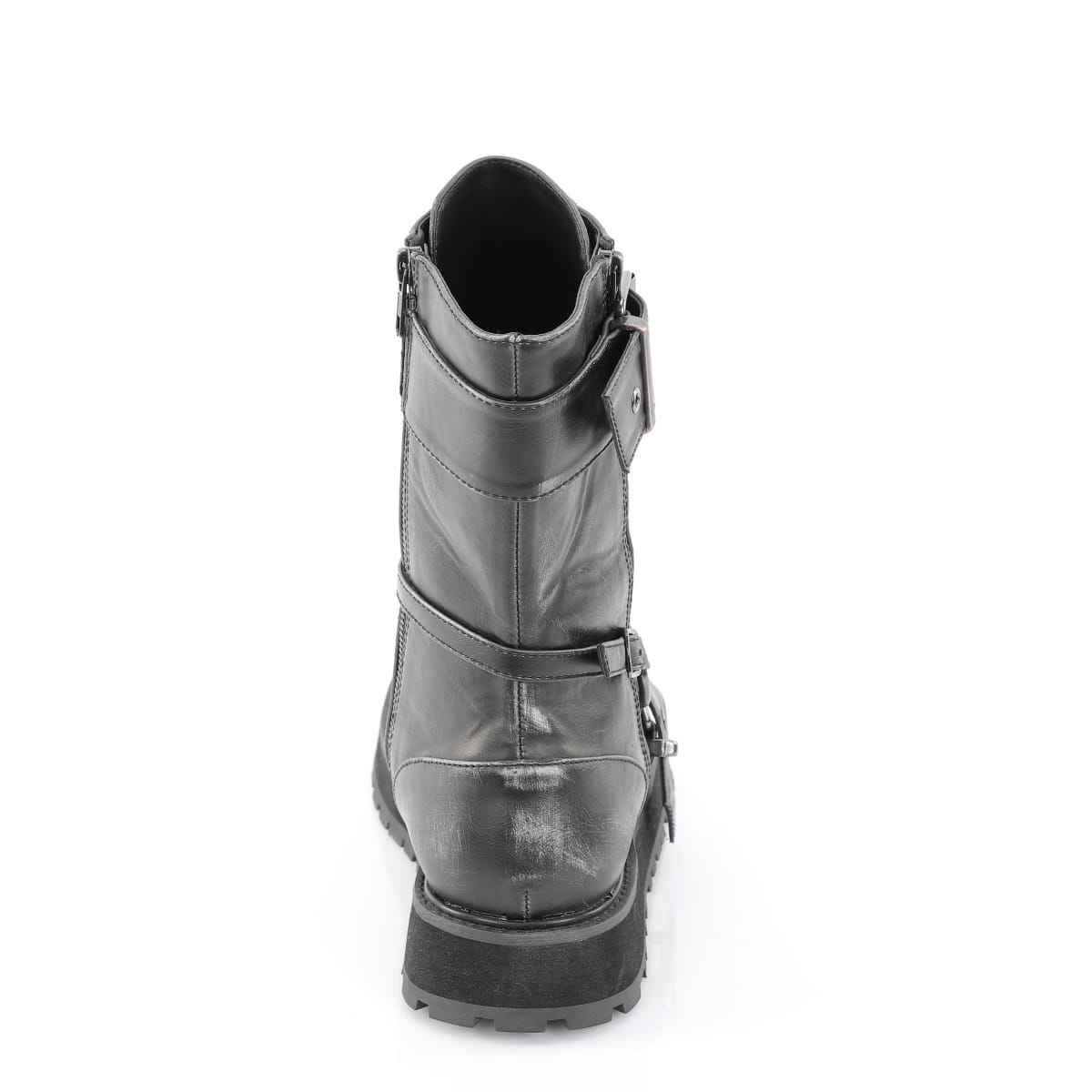Black-Silver Rub-Off Vegan Leather