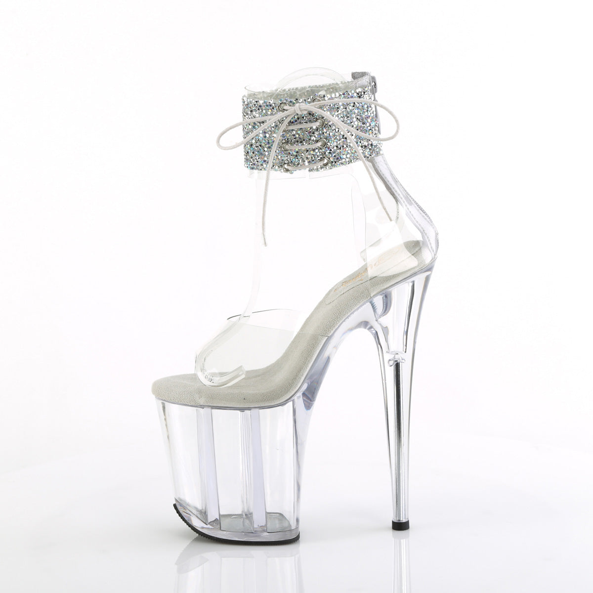 Sandalo Pole Dance Exotic Pleaser FLAM824RS-02/C-SRS/C - Tacco 8" (20 cm) e platform 4" (10 cm) Spedizione Rapida 24-48h