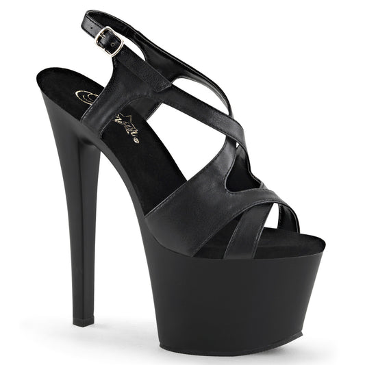 Black Faux Leather/Black Matte