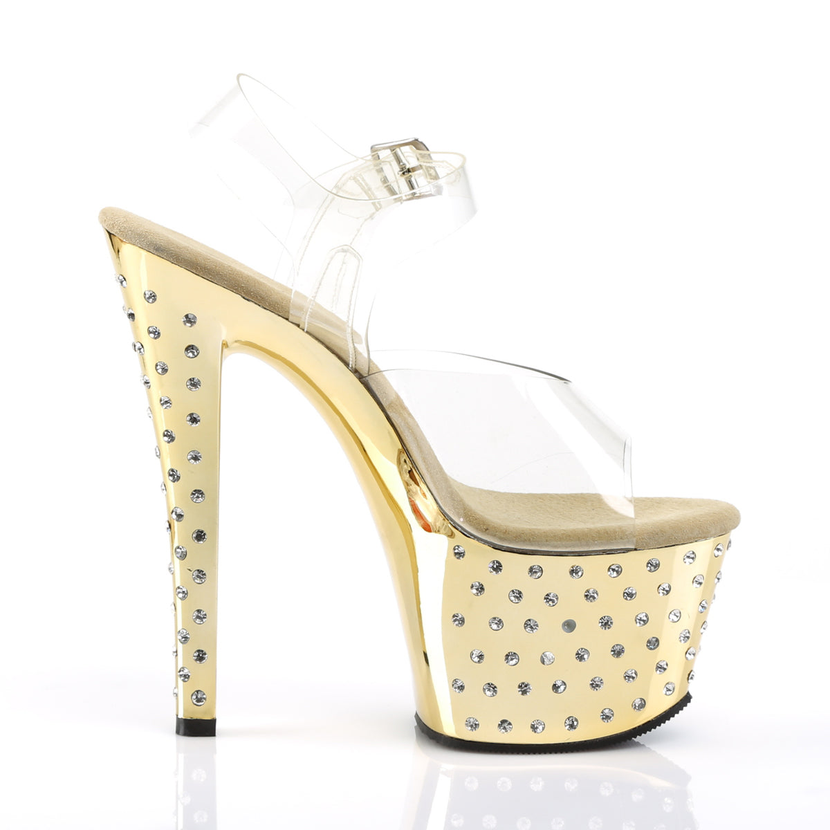 Sandalia de pole dance Exotic Pleaser STDUS708/C/GCH - Tacón de 17,8 cm y plataforma de 7 cm. Envío rápido en 24-48 h.